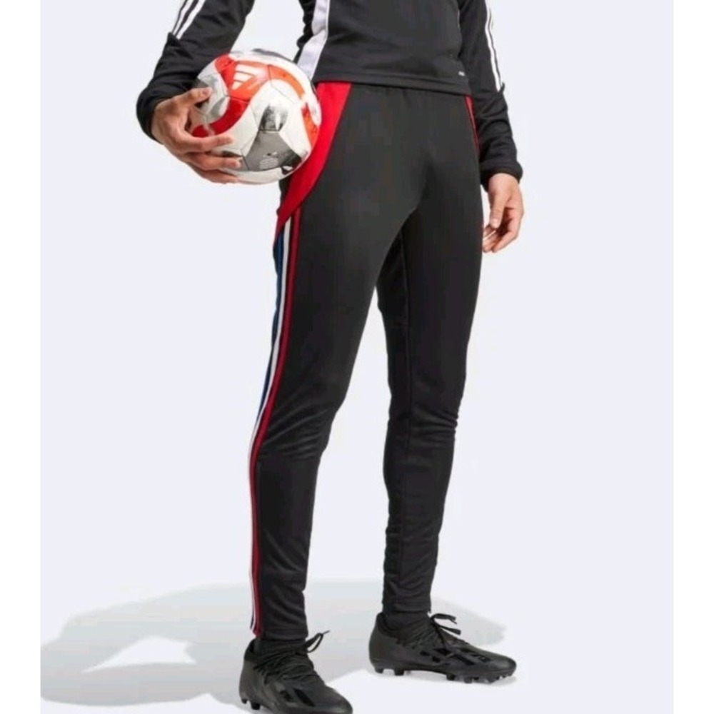 ADIDAS Men's Tiro 24 Soccer Moisture-Wicking Training Pants Black/Red White XL